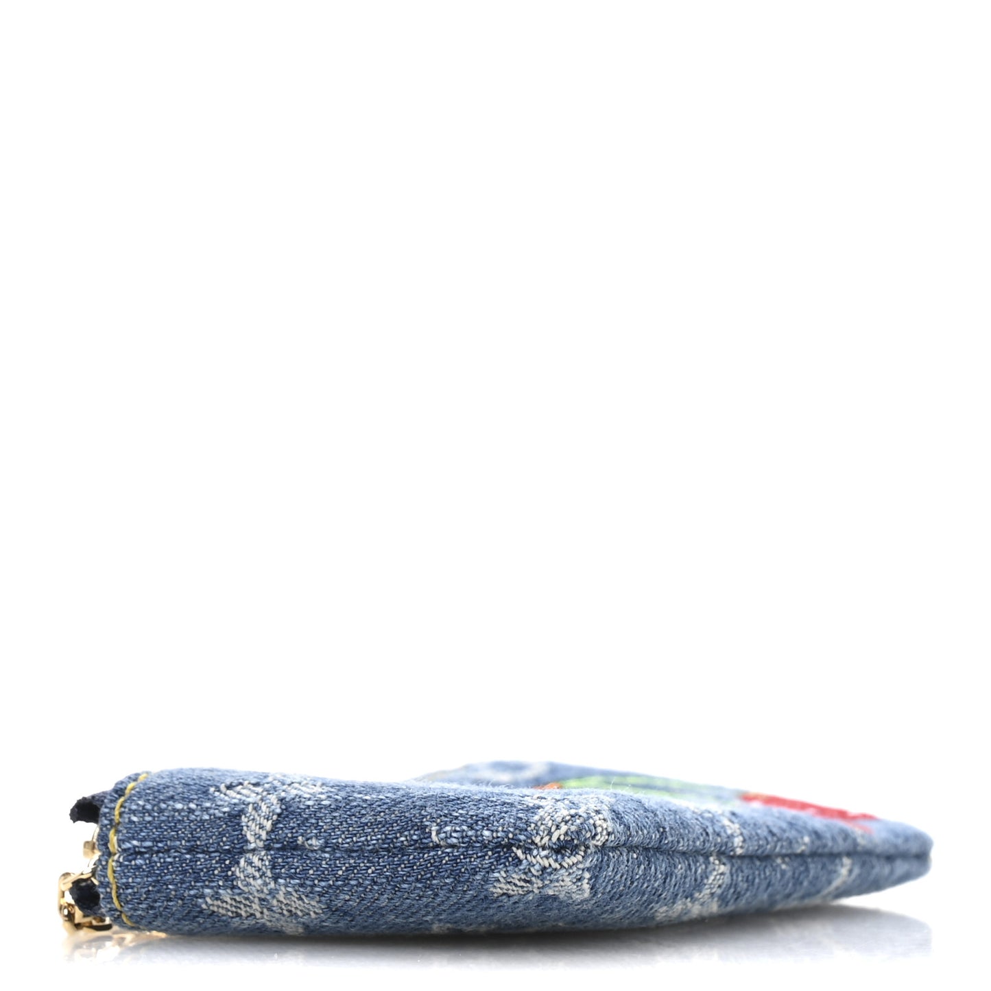 LV X TM Monogram Denim Cerises Key Pouch Blue