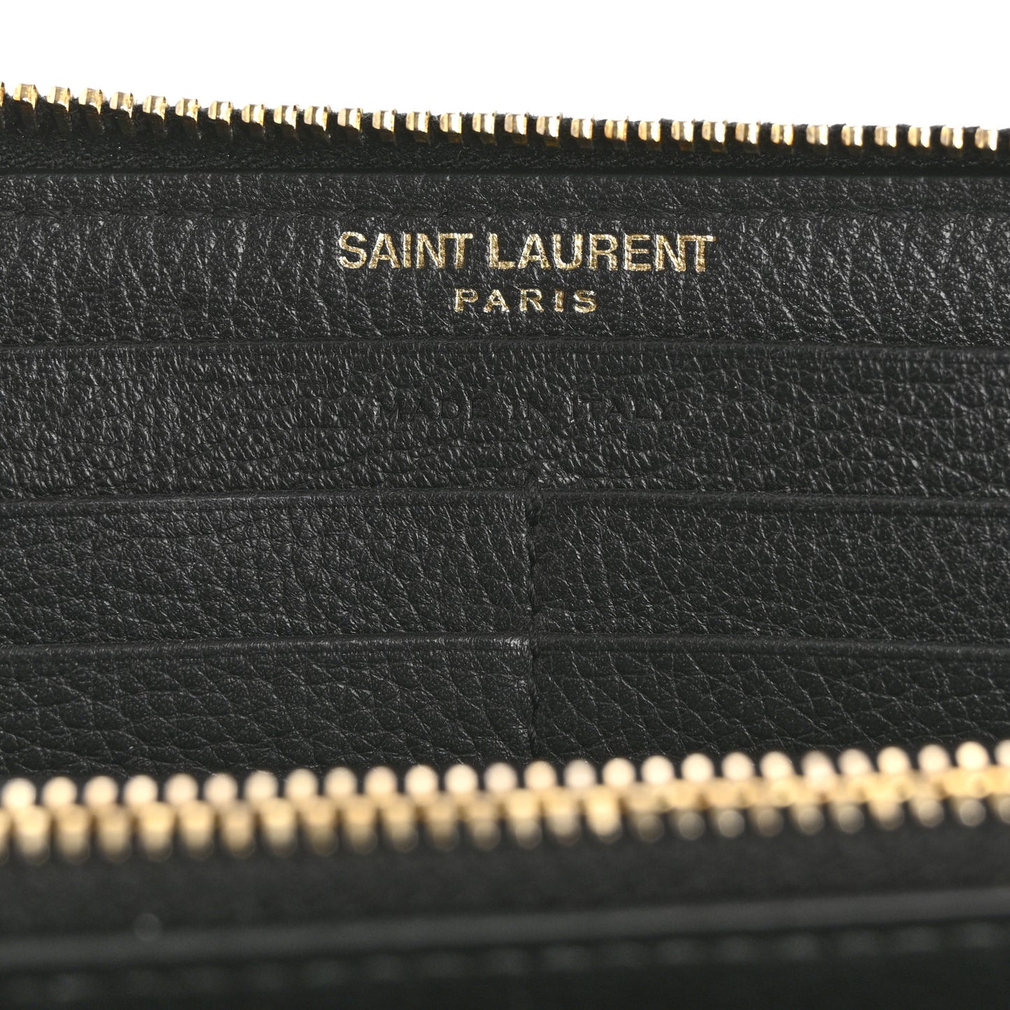 Grained Calfskin Zip Around Wallet Black
