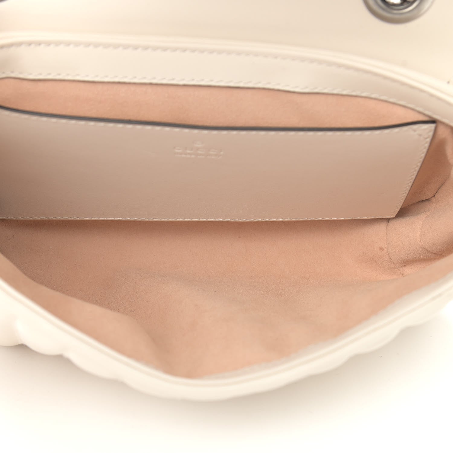 Gucci Calfskin Matelasse Aria Mini GG Marmont Shoulder Bag Mystic White 5 of 12