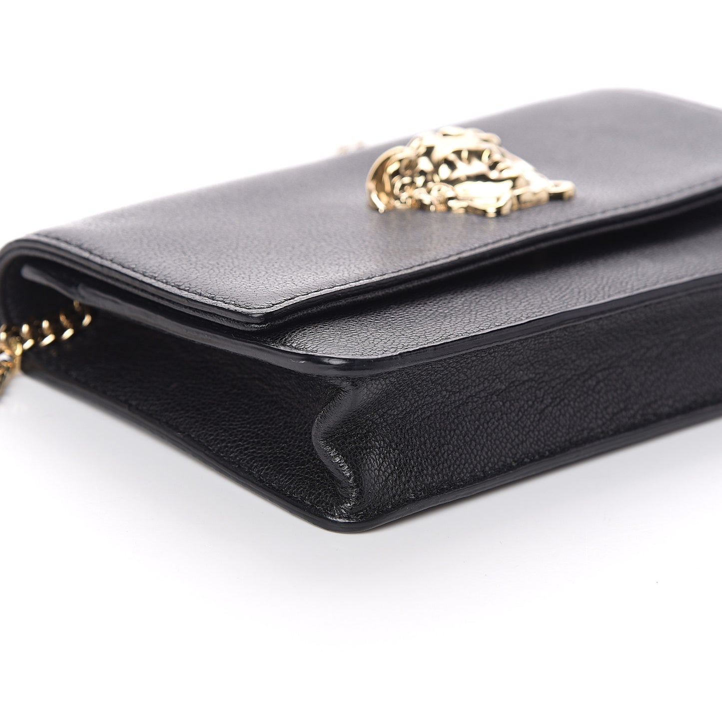 Grained Calfskin Palazzo Chain Evening Bag Black