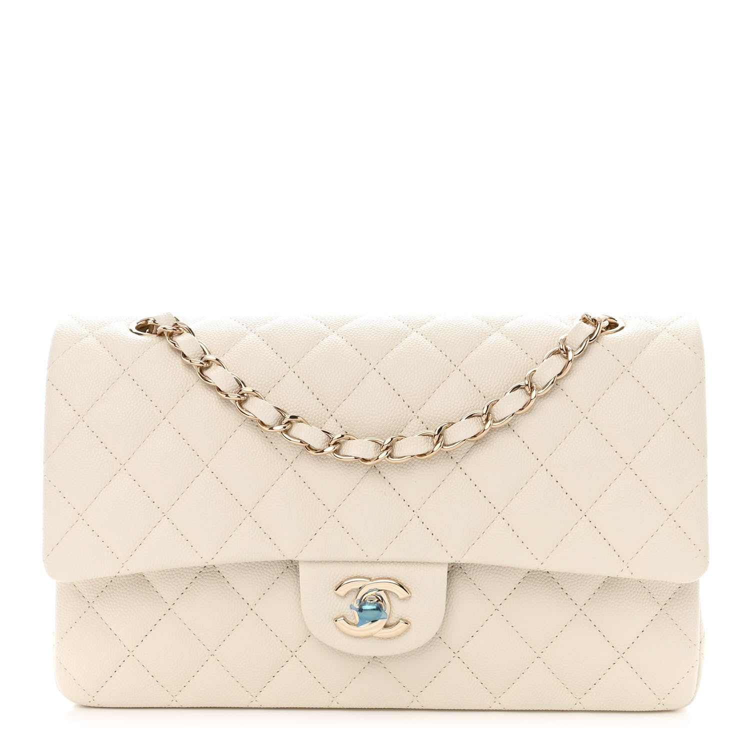 Chanel Caviar Quilted Medium Double Flap White 1 of 11
