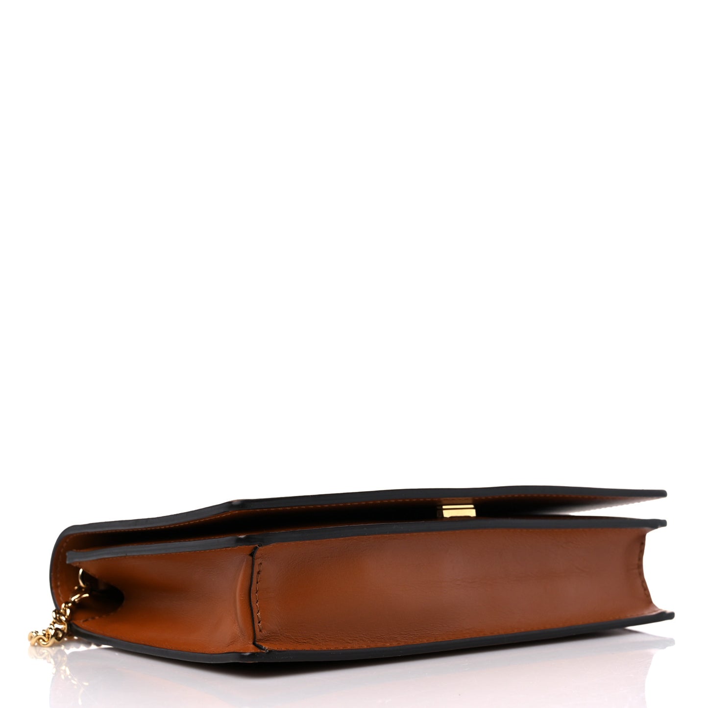 Vitello King Tamponato Logo Embossed Medium Wallet On Chain Cuoio
