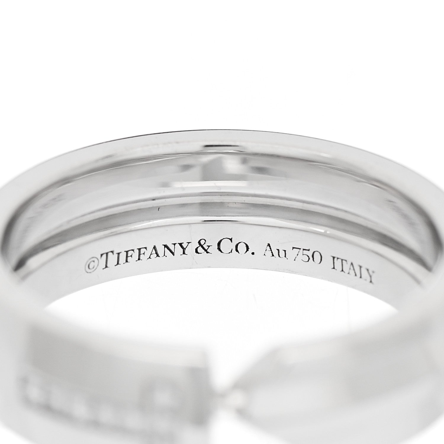 Tiffany 18K White Gold Diamond Modern Keys Ring 51 5.75 4 of 4