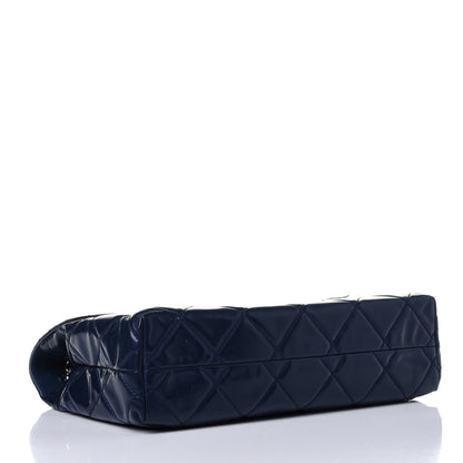 Chanel Vinyl Quilted In the Business Flap Bag Navy Blue 4 of 11