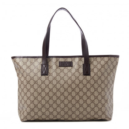 Gucci GG Supreme Monogram Medium Zippered Shopping Tote Dark Brown 1 of 9