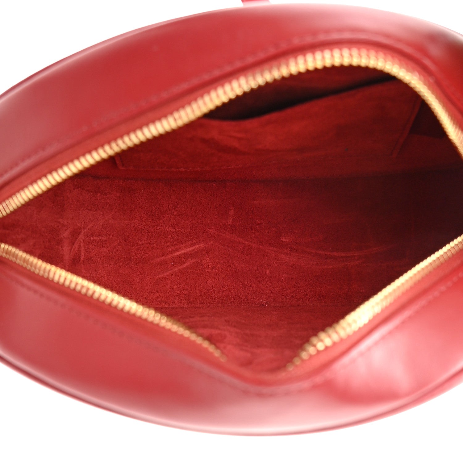 Celine Smooth Calfskin Cuir Triomphe Oval Purse Crossbody Red 5 of 14