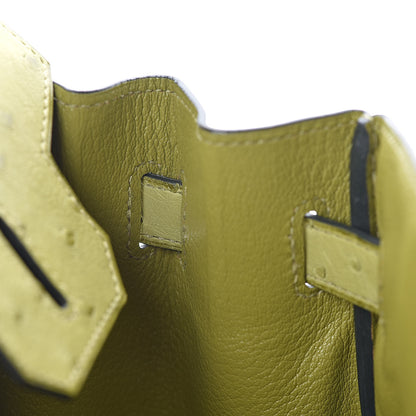 Hermes Ostrich Birkin 30 Vert Anis 28 of 29