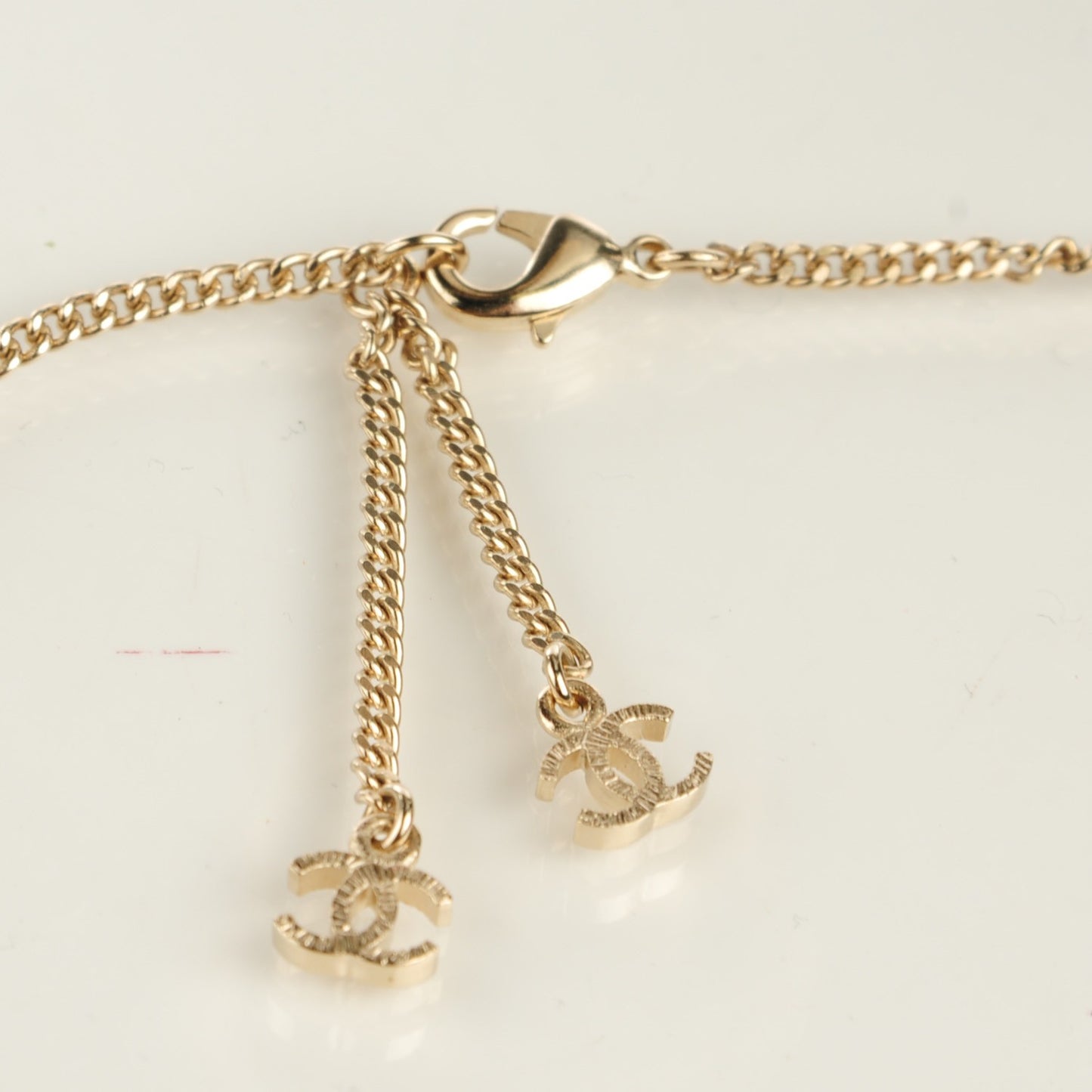 Crystal Pearl Camellia Necklace Gold