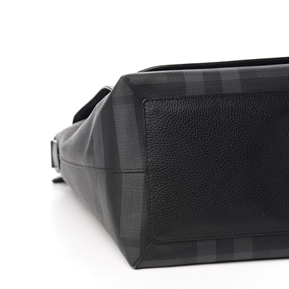 Burberry Smoked Check Logo Graphic Burleigh Messenger Bag Black 4 of 10