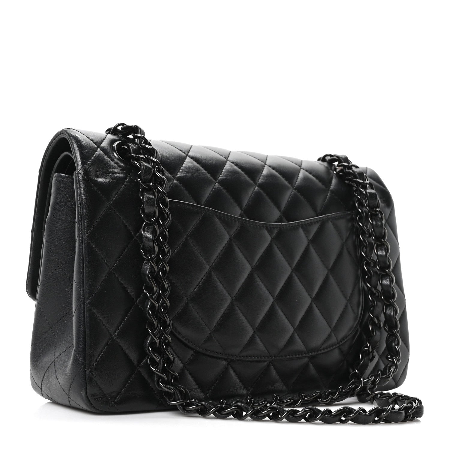 Chanel Lambskin Quilted Medium Double Flap So Black 3 of 10