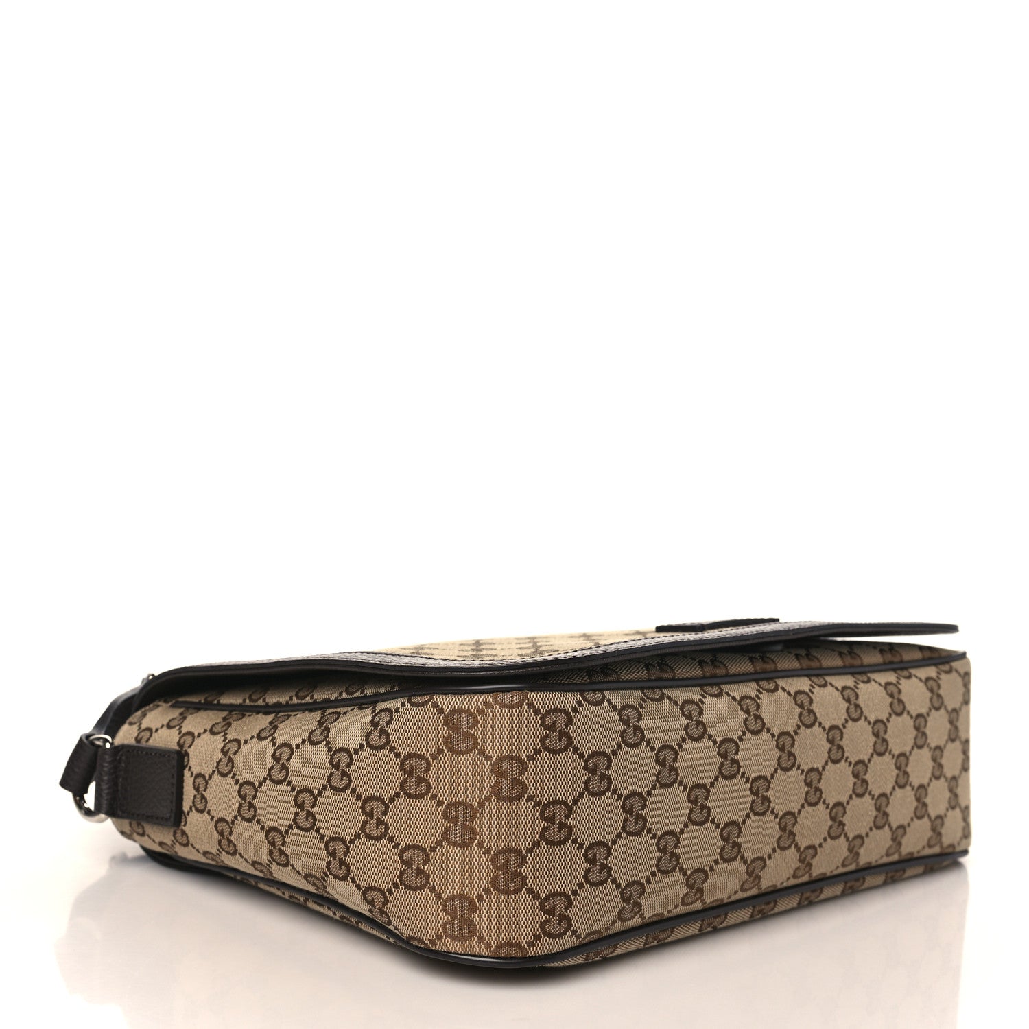 Gucci Monogram Large Flap Messenger Bag Beige Dark Brown 4 of 9