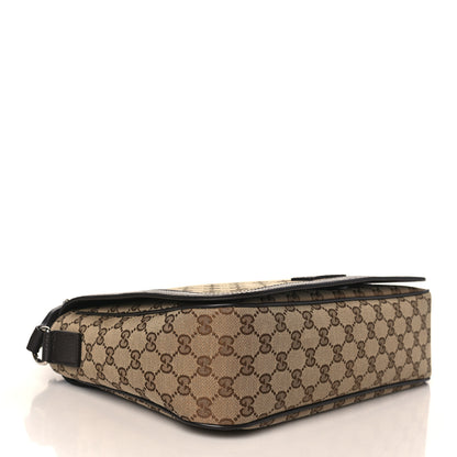 Gucci Monogram Large Flap Messenger Bag Beige Dark Brown 4 of 9