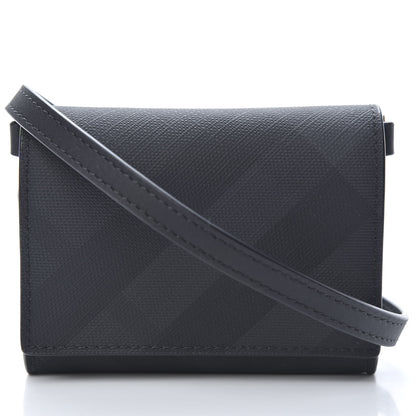 Burberry London Check Small Wallet With Strap Dark Charcoal 9 of 11