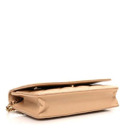 Chanel Caviar Quilted Wallet on Chain WOC Beige 4 of 12