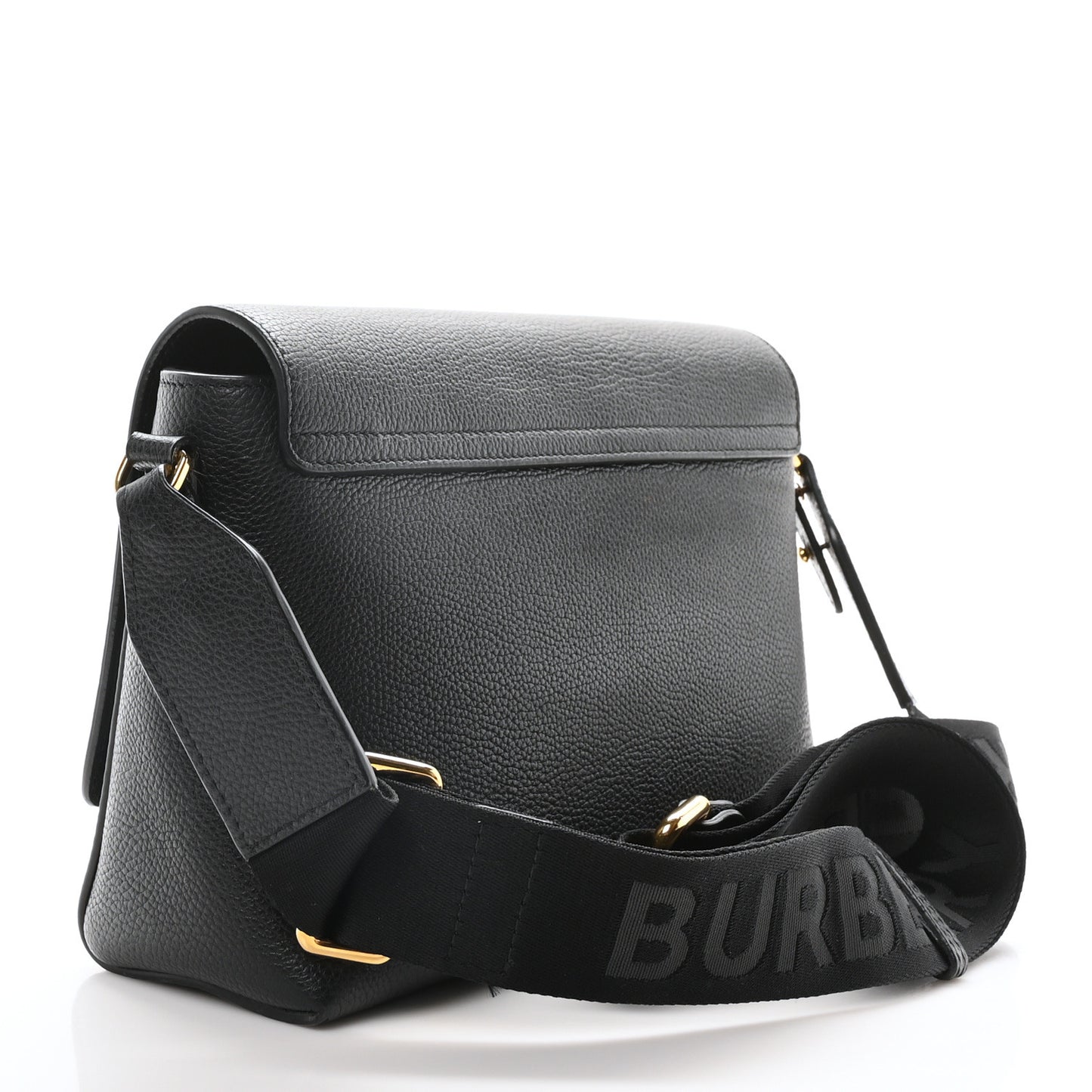 Coated Canvas Calfskin Vintage Check Medium Note Crossbody Bag Black