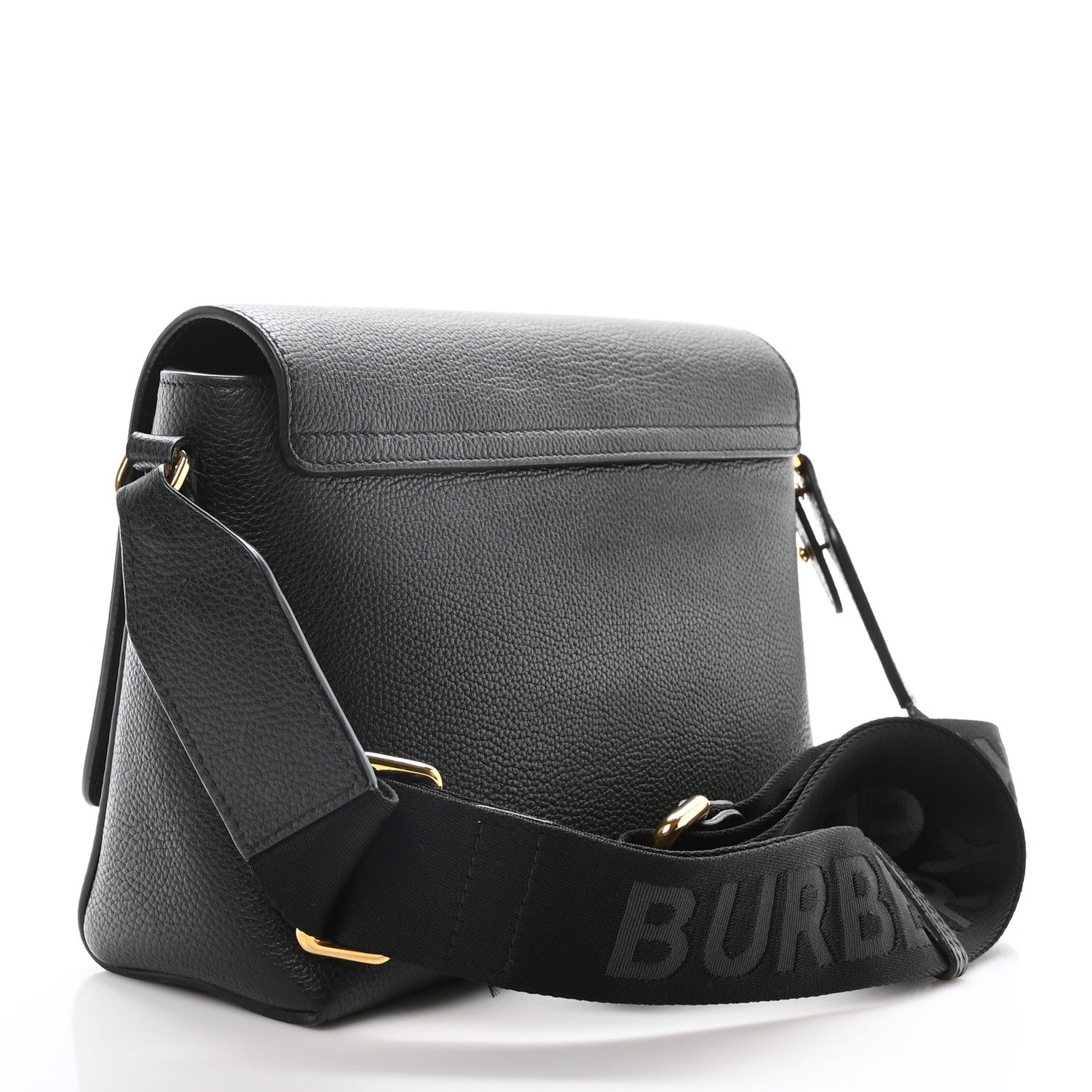 Burberry Coated Canvas Calfskin Vintage Check Medium Note Crossbody Bag Black 3 of 10