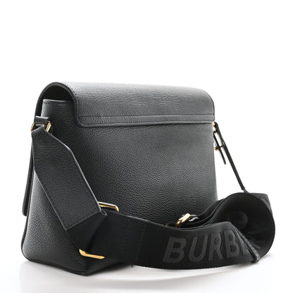 Burberry Coated Canvas Calfskin Vintage Check Medium Note Crossbody Bag Black 3 of 10