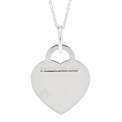 Tiffany Sterling Silver Notes Heart Tag Charm Necklace 4 of 6