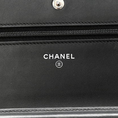 Chanel Patent Quilted Wallet On Chain WOC Black 6 of 15