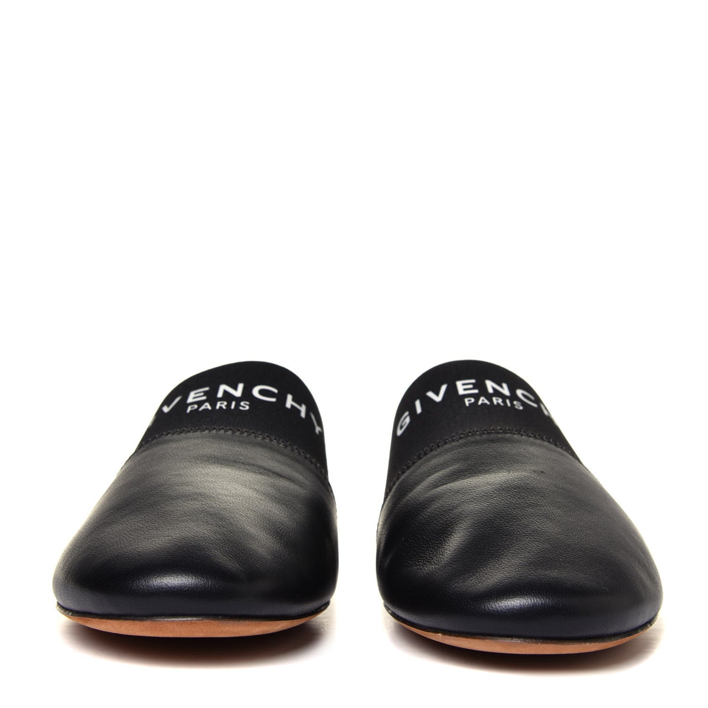 Lambskin Bedford Logo Mule Slides 38 Black