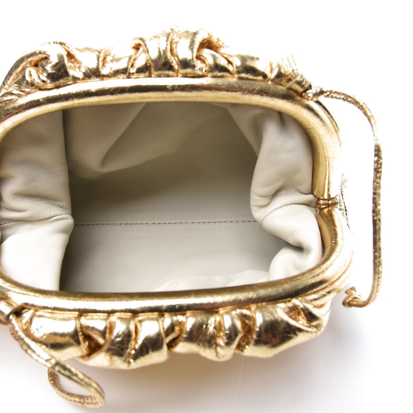Metallic Crinkled Lambskin The Mini Pouch Oro