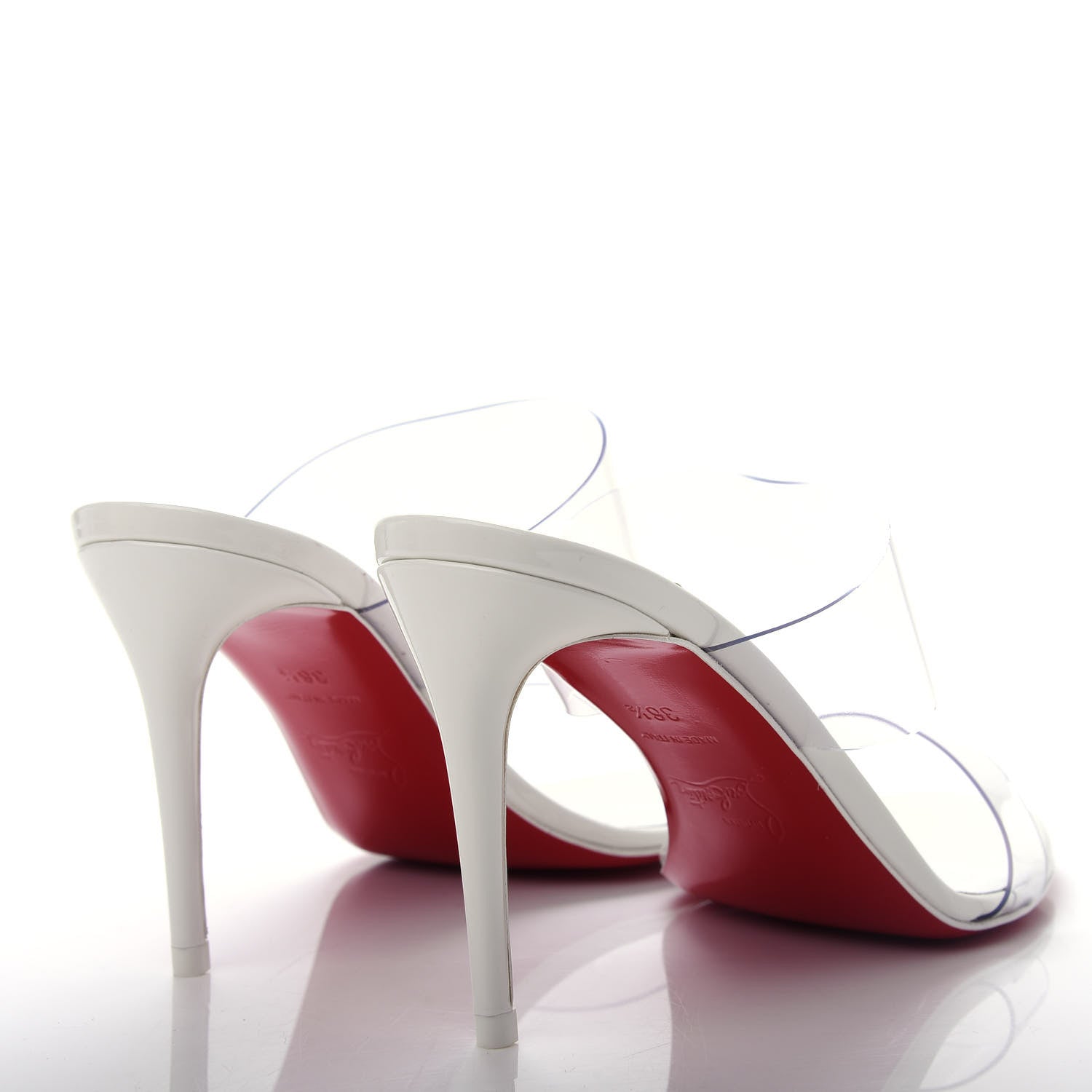 Christian Louboutin Patent PVC Just Nothing 85 Slide Sandals 36.5 White 4 of 10