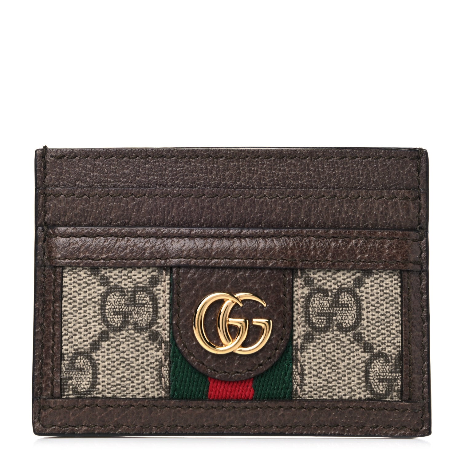 Gucci GG Supreme Monogram Ophidia Card Holder Brown 1 of 11