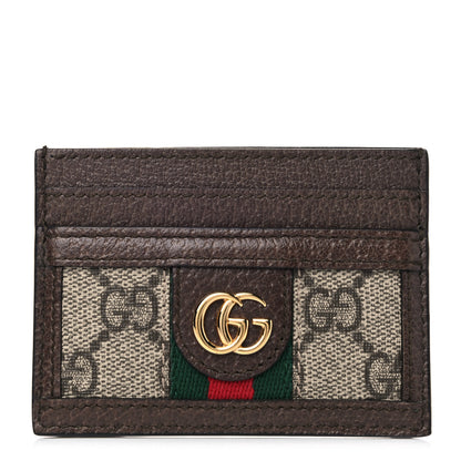 Gucci GG Supreme Monogram Ophidia Card Holder Brown 1 of 11