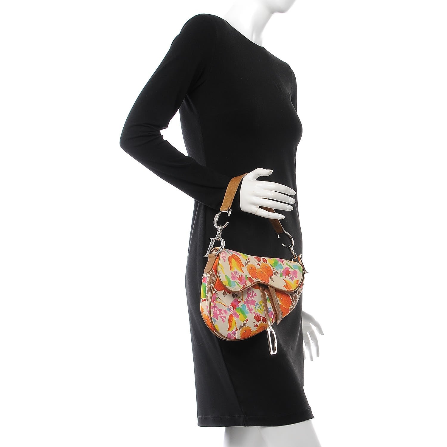 Christian Dior Canvas Floral Saddle Bag 297714 – FASHIONPHILE