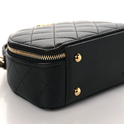 Chanel Lambskin Quilted Chic Riviera Top Handle Vanity Case Black 8 of 9