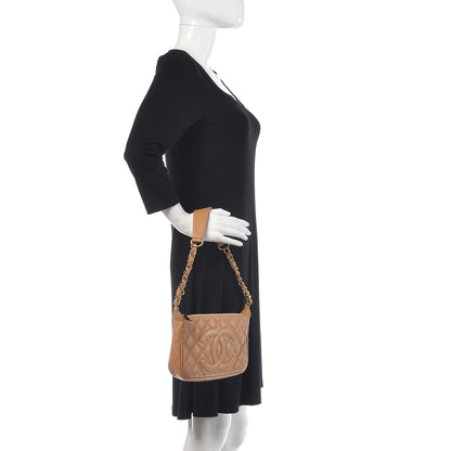 Chanel Caviar Quilted CC Shoulder Bag Beige 2 of 10