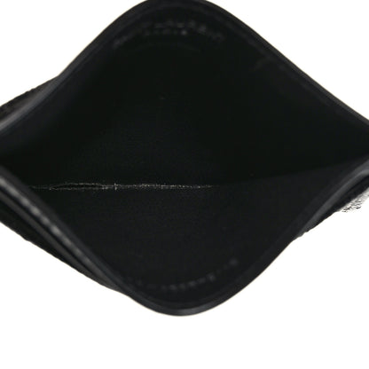Saint Laurent Grain De Poudre Matelasse Chevron Monogram Credit Card Case Black 5 of 7