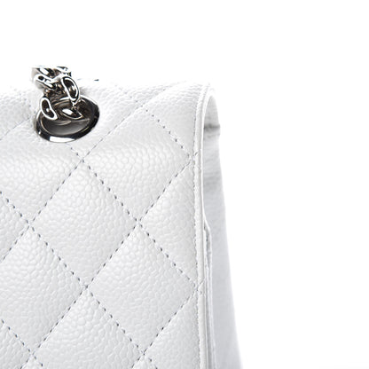 Chanel Caviar Quilted Medium Double Flap Bijoux Chain White 10 of 13