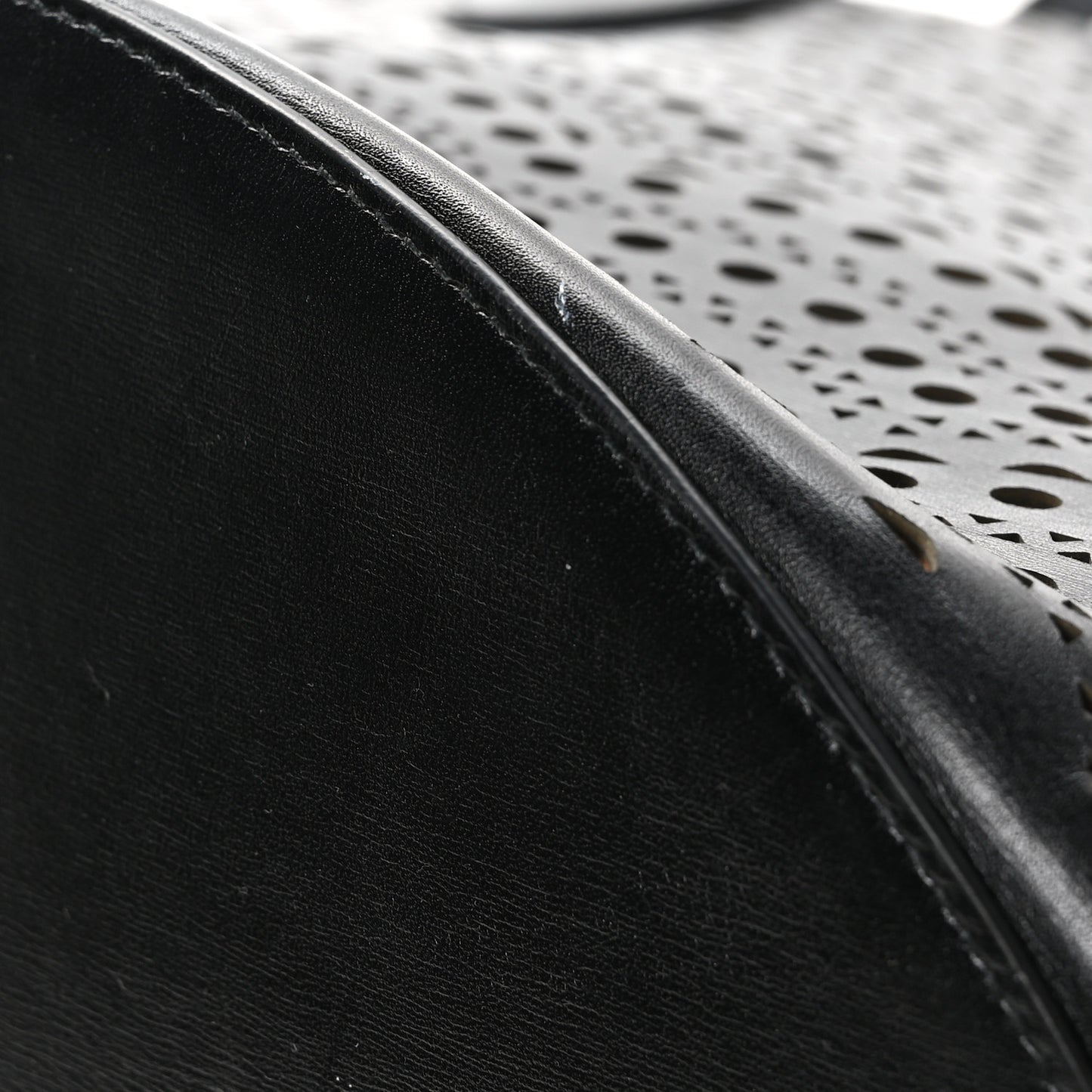 Calfskin Laser Cut Tote Black