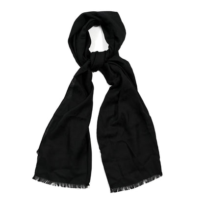 Gucci Wool Silk GG Monogram GGNat Scarf Black 1 of 4