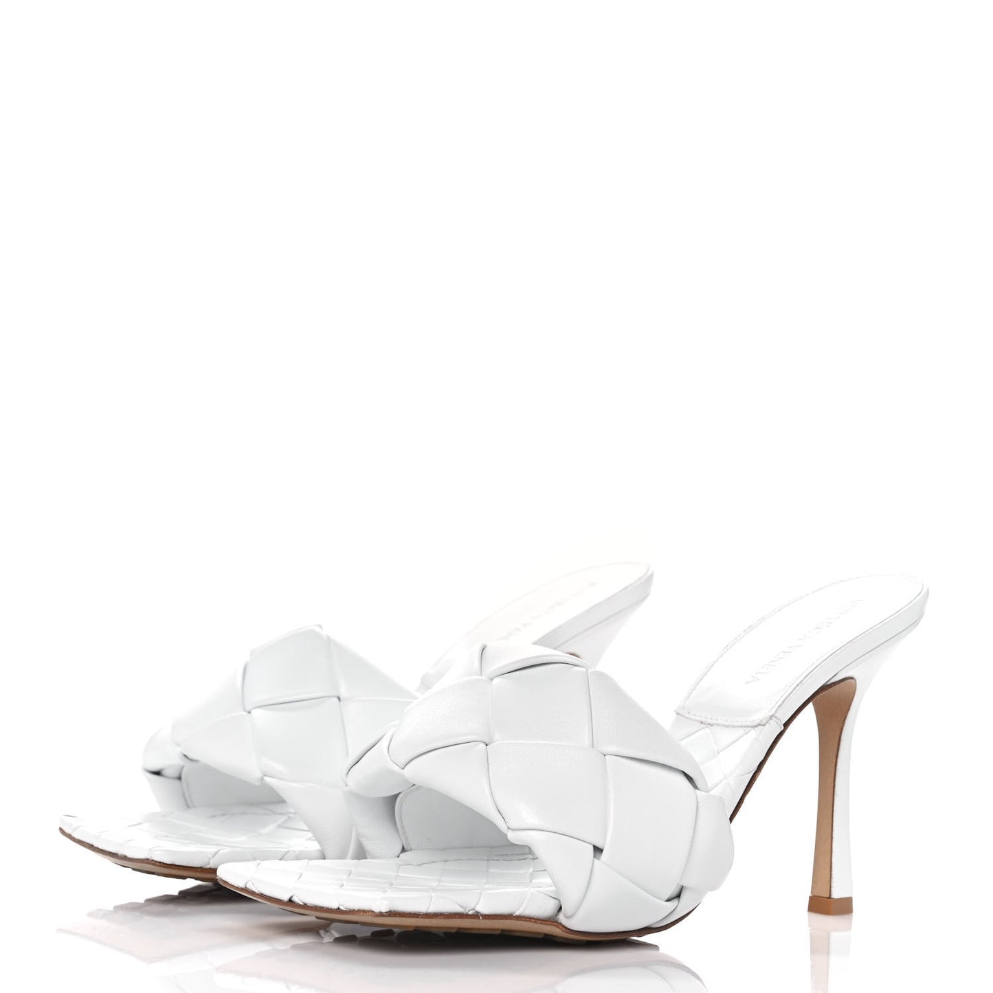 Nappa Maxi Intrecciato Lido Mule Sandals 40 Optic White