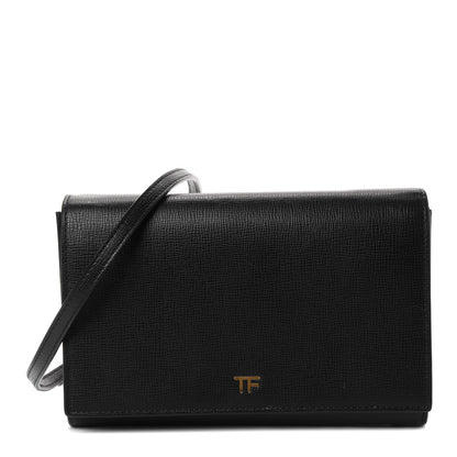 Tom Ford Pebbled Calfskin Wallet On Chain Black 1 of 5