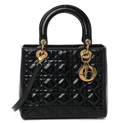 Christian Dior Patent Cannage Medium Lady Dior Black 1 of 9