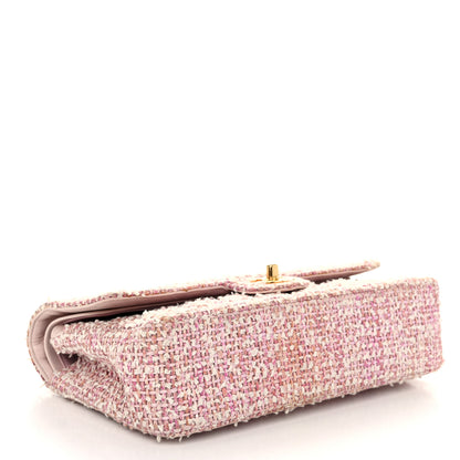 Chanel Tweed Quilted Medium Double Flap Light Pink 4 of 17