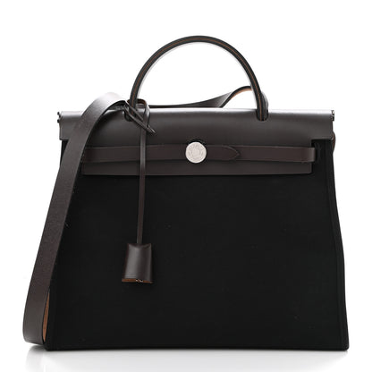 Hermes Toile Vache Hunter Herbag Zip 31 PM Black Ebene 2 of 14