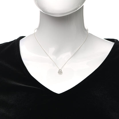 Tiffany Sterling Silver Diamond 1837 Circle Lock Necklace 2 of 5