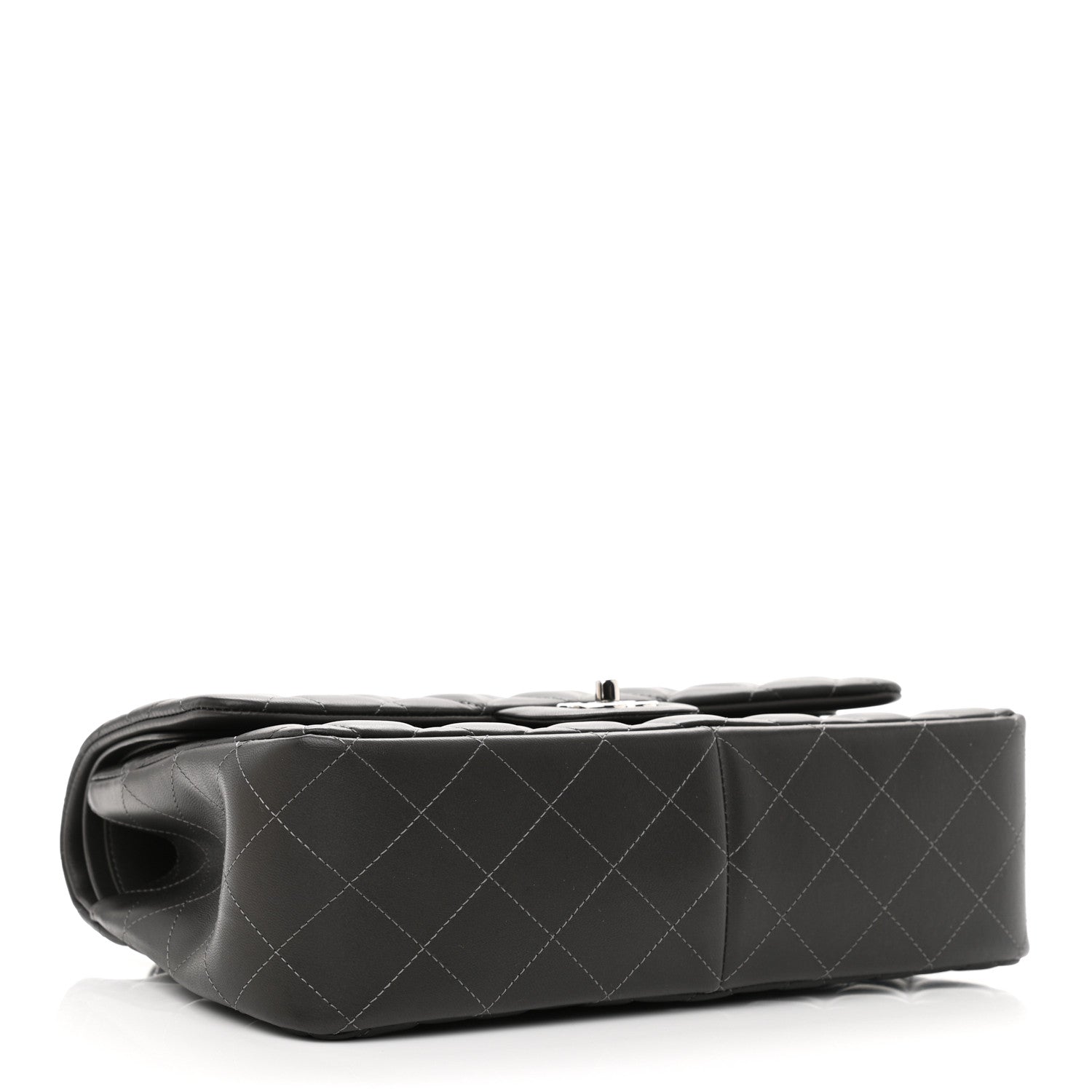 Chanel Lambskin Quilted Jumbo Double Flap Dark Grey 4 of 13