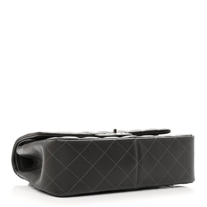 Chanel Lambskin Quilted Jumbo Double Flap Dark Grey 4 of 13