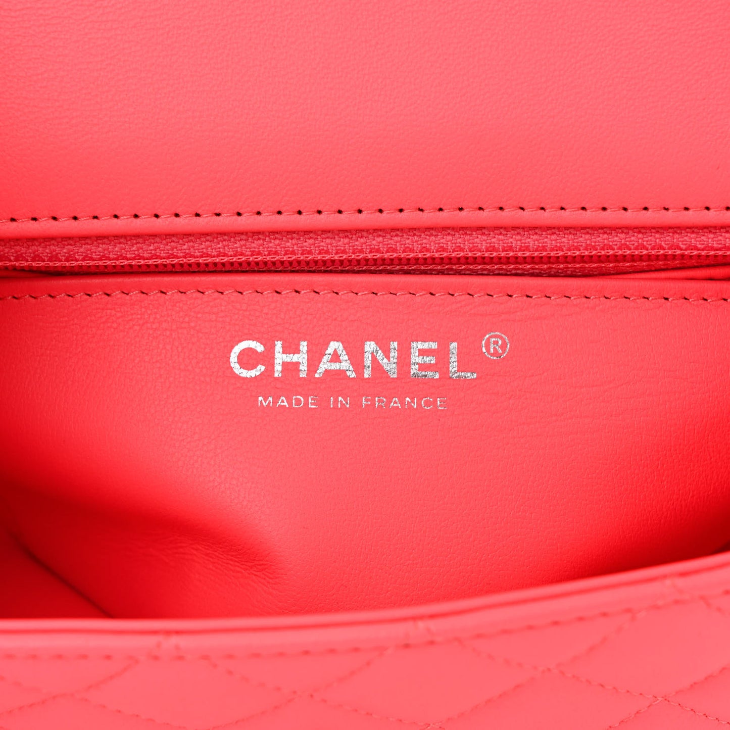 Lambskin Quilted Mini Rectangular Flap Coral Pink