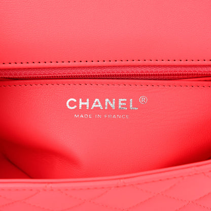 Chanel Lambskin Quilted Mini Rectangular Flap Coral Pink 6 of 11