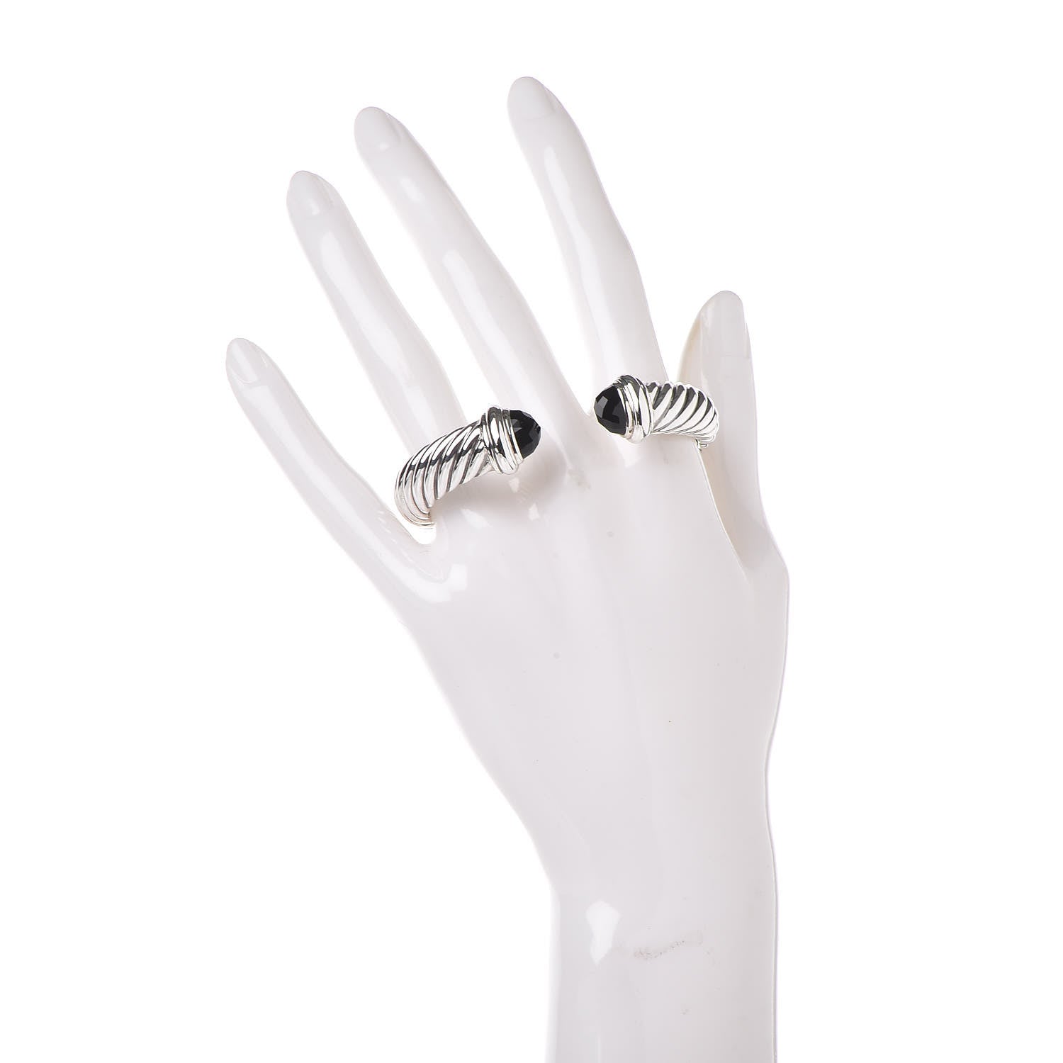 David Yurman Sterling Silver Black Onyx 10mm Waverly Bracelet 2 of 4