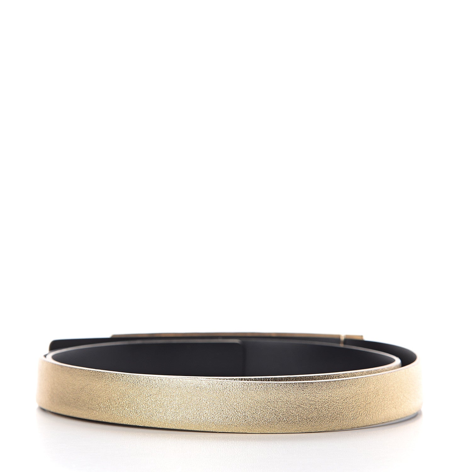 Chanel Metallic Lambskin Crystal Baguette Logo Belt 85 34 Gold 2 of 5