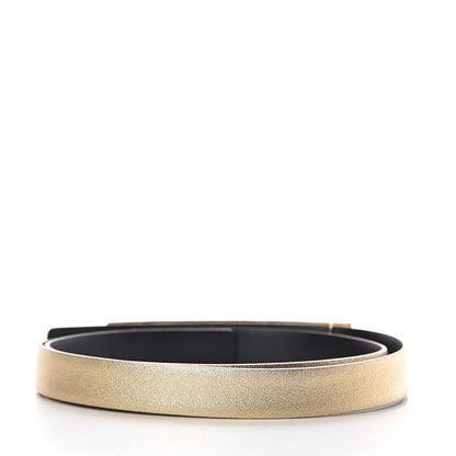 Chanel Metallic Lambskin Crystal Baguette Logo Belt 85 34 Gold 2 of 5