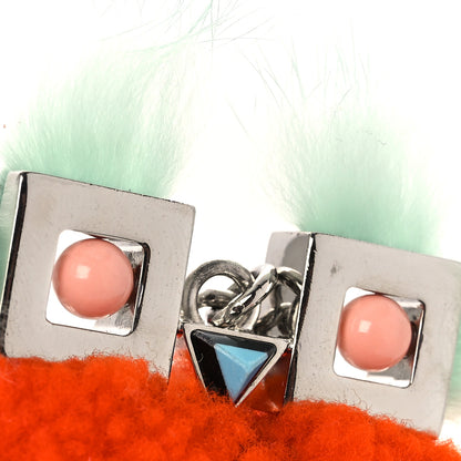 Fendi Lamb Fur Teen Witch Bag Charm Orange Multicolor 5 of 5