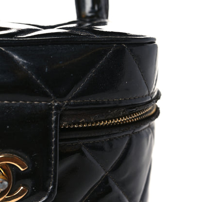 Chanel Patent Quilted Vanity Cosmetic Case Black 12 of 14
